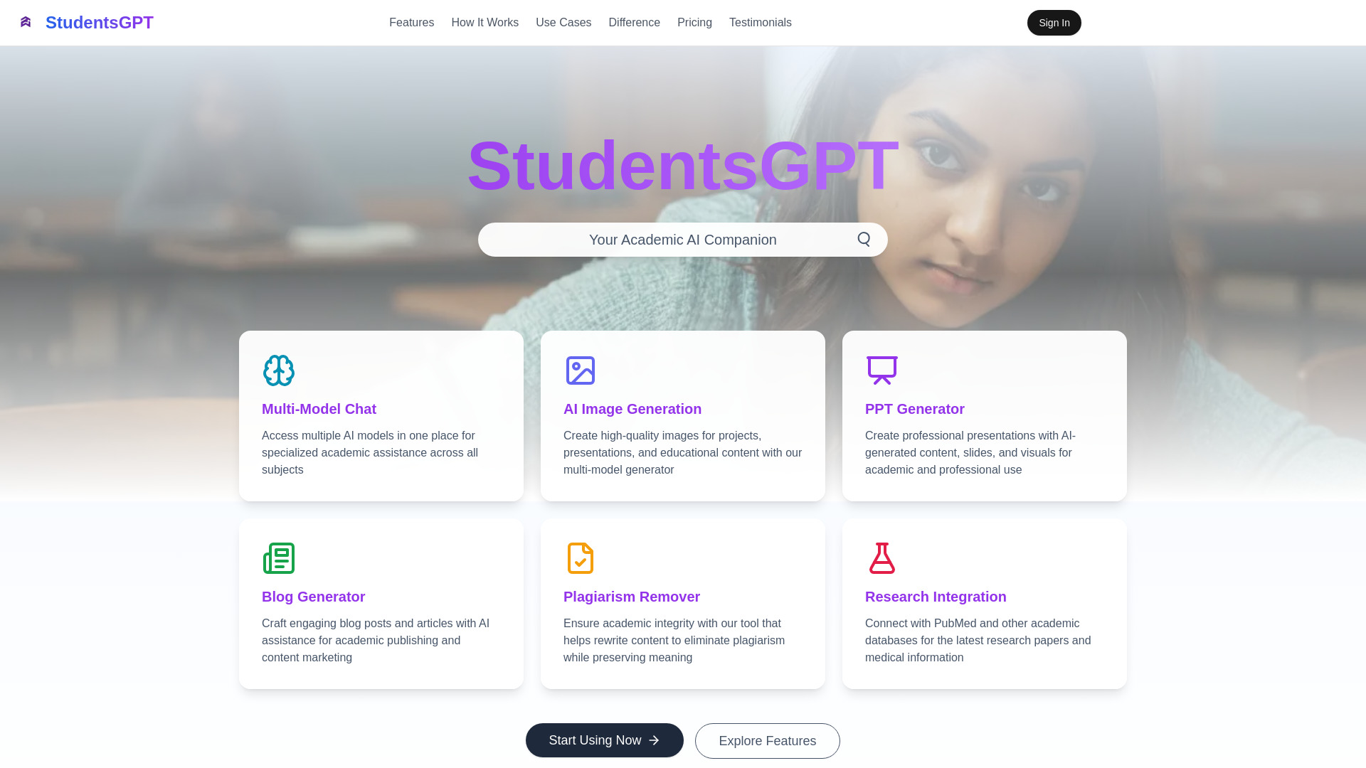StudentsGPT screenshot