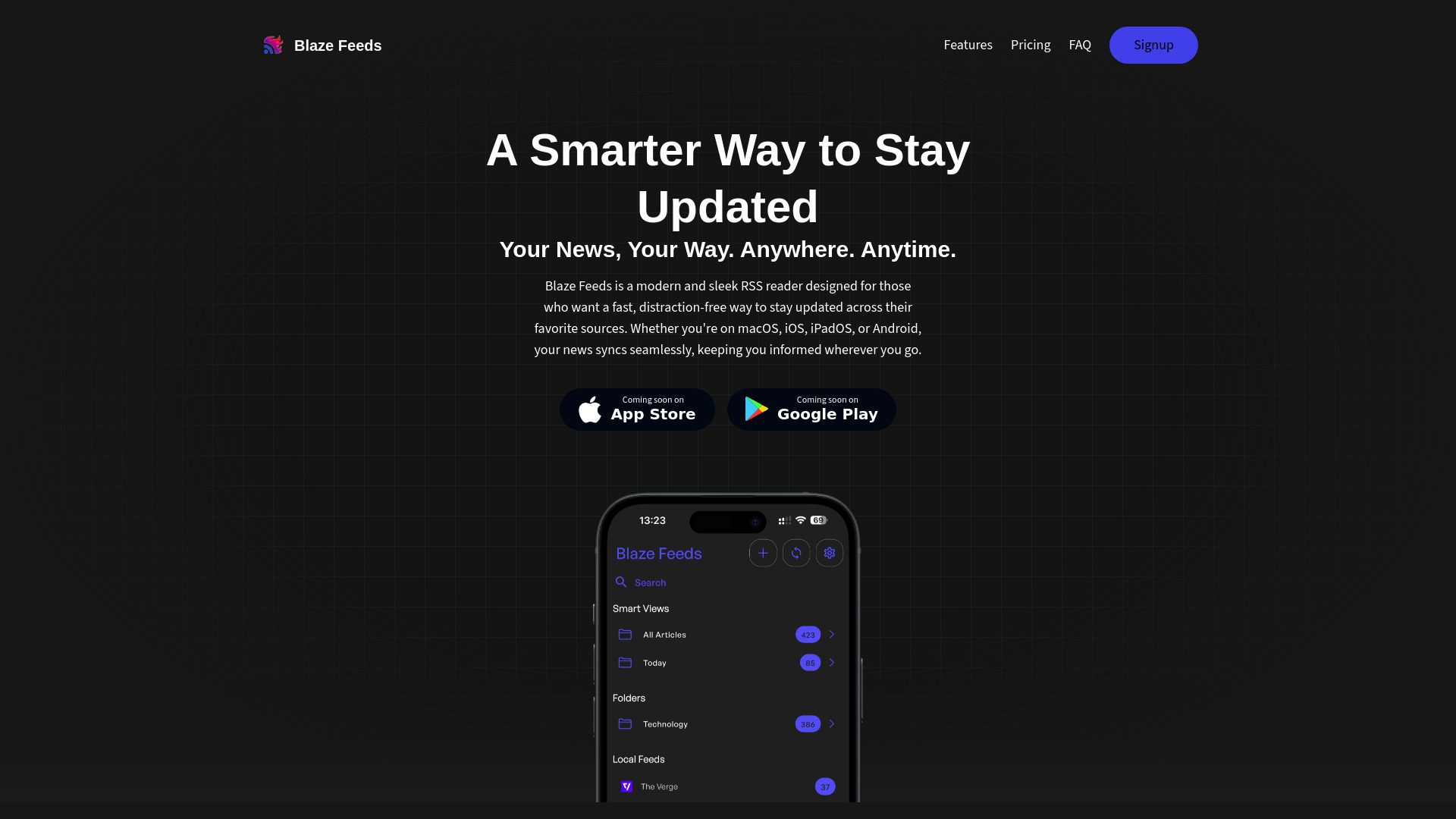 Blaze Feeds screenshot