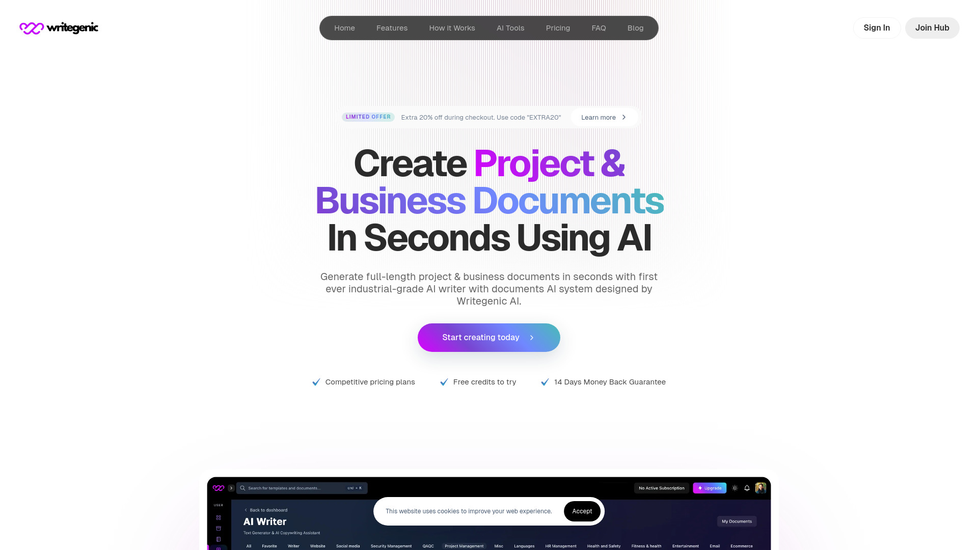 Writegenic AI screenshot