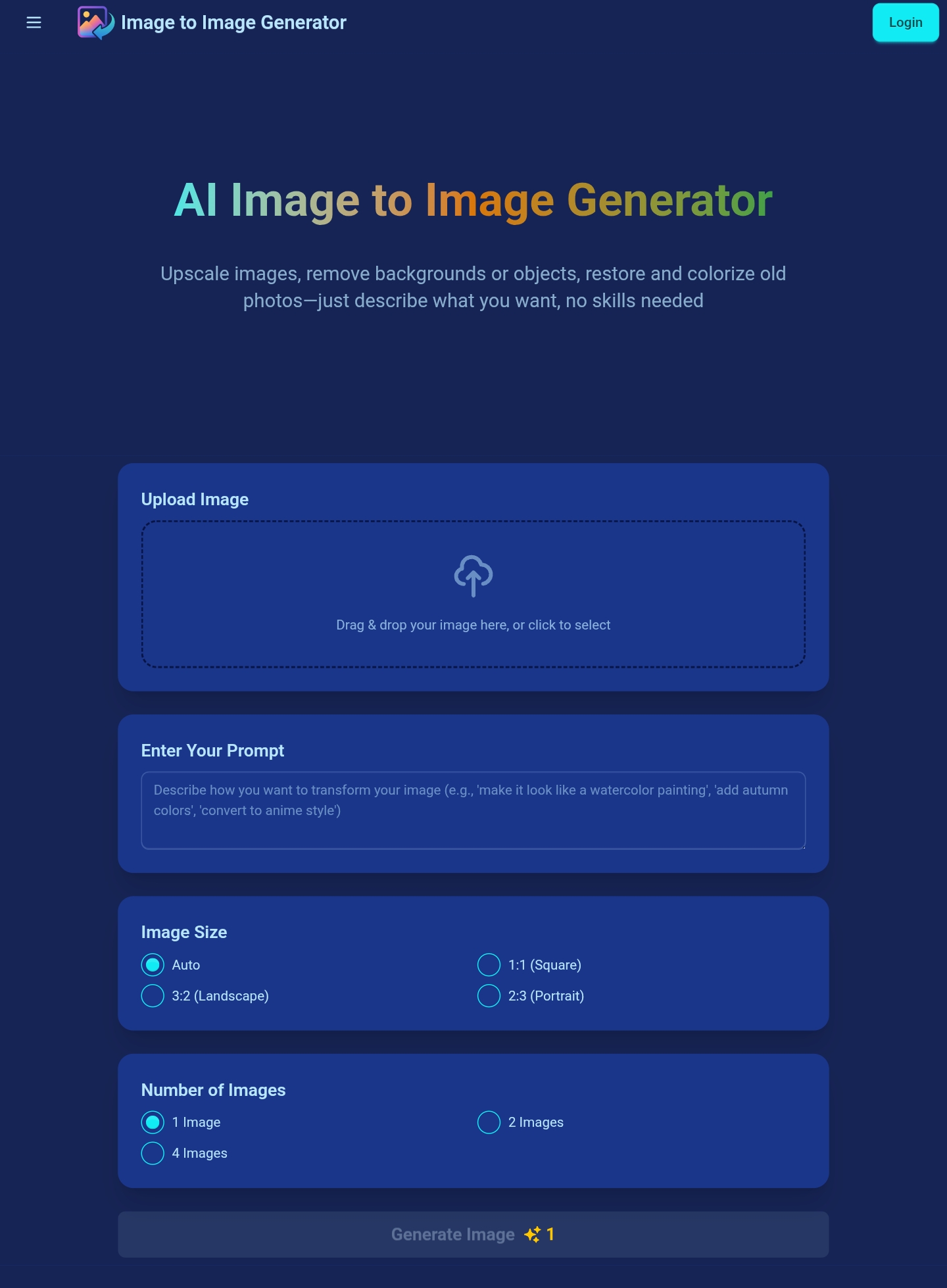 AI Image to Image Generator screenshot