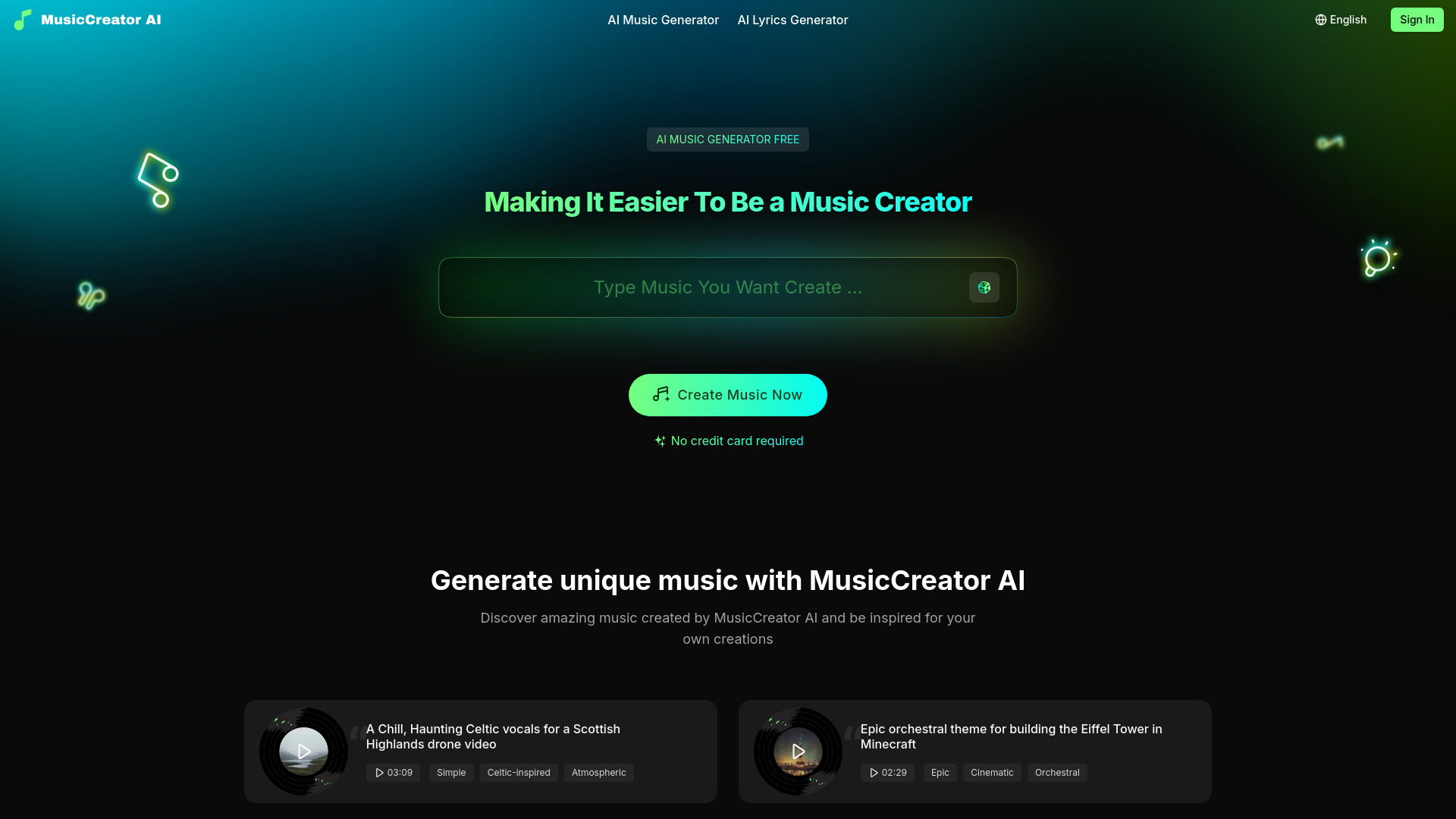 MusicCreator AI screenshot