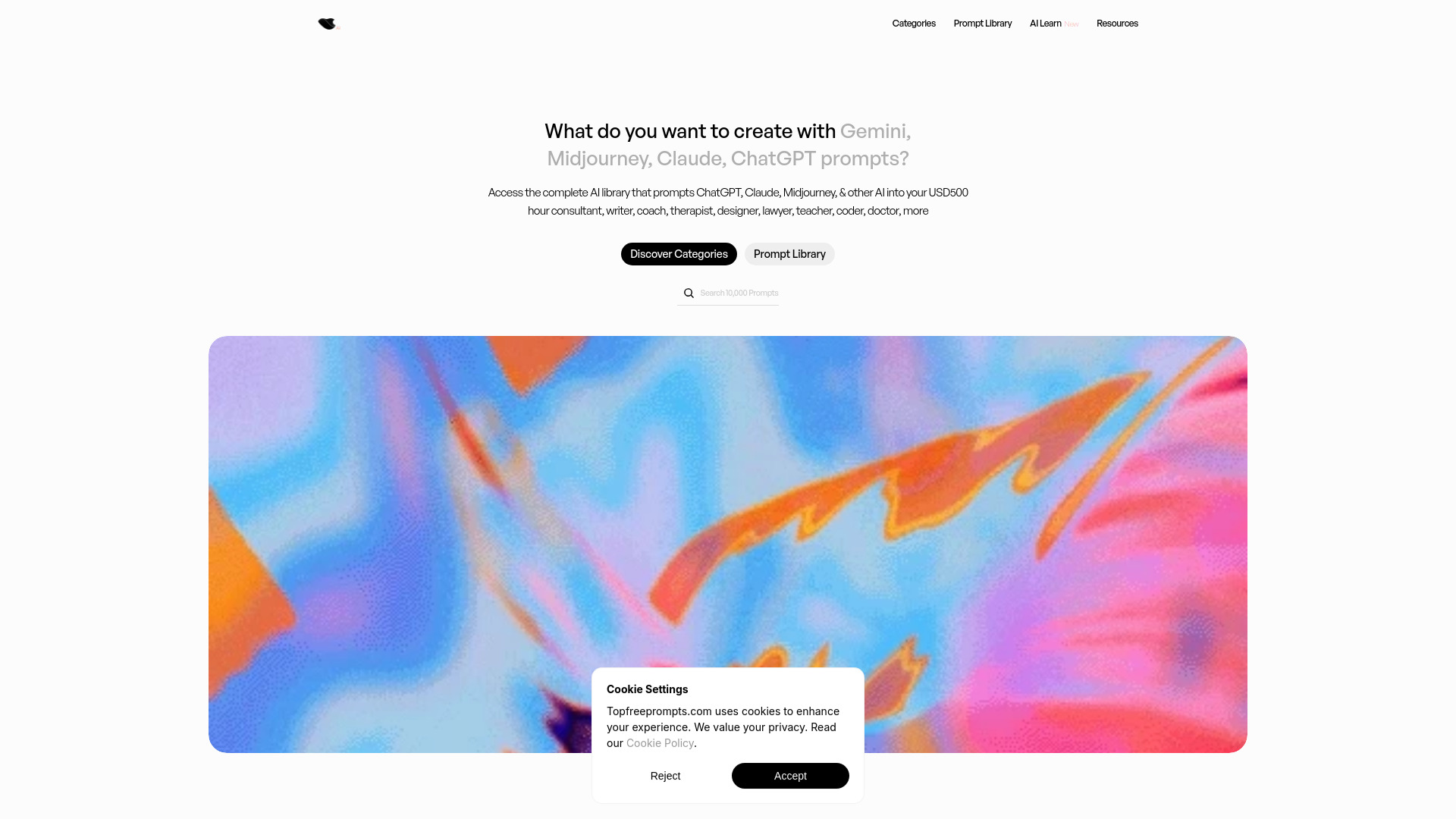 Topfreeprompts.com screenshot