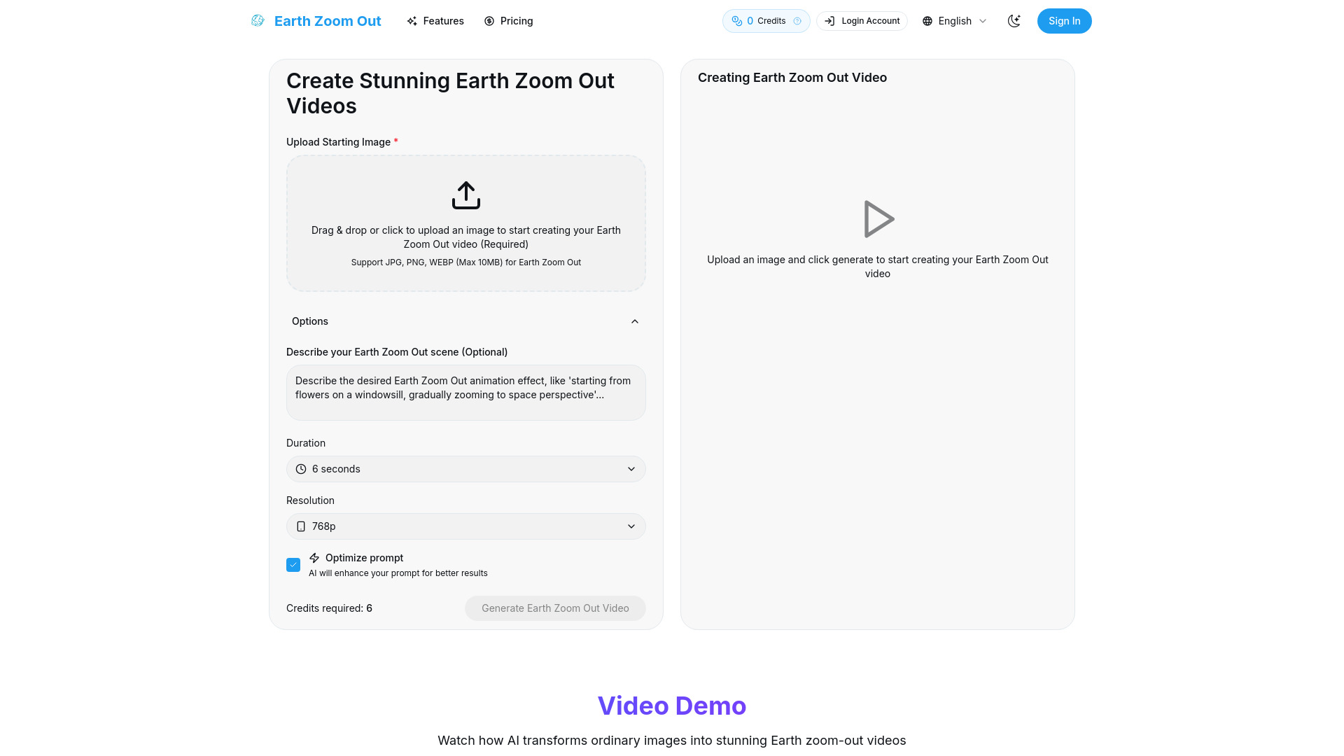 Earth Zoom Out AI screenshot