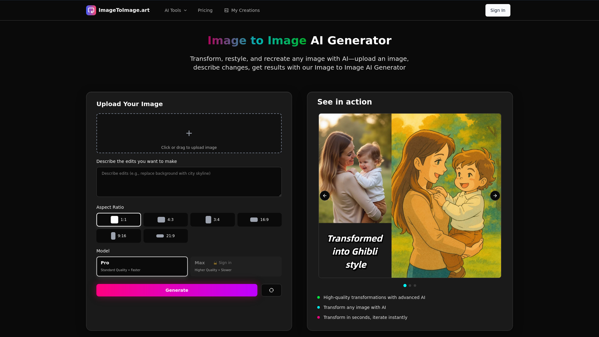 Image to Image AI Generator screenshot