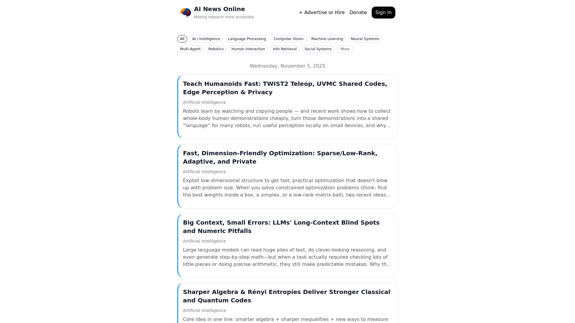 AI News Online screenshot