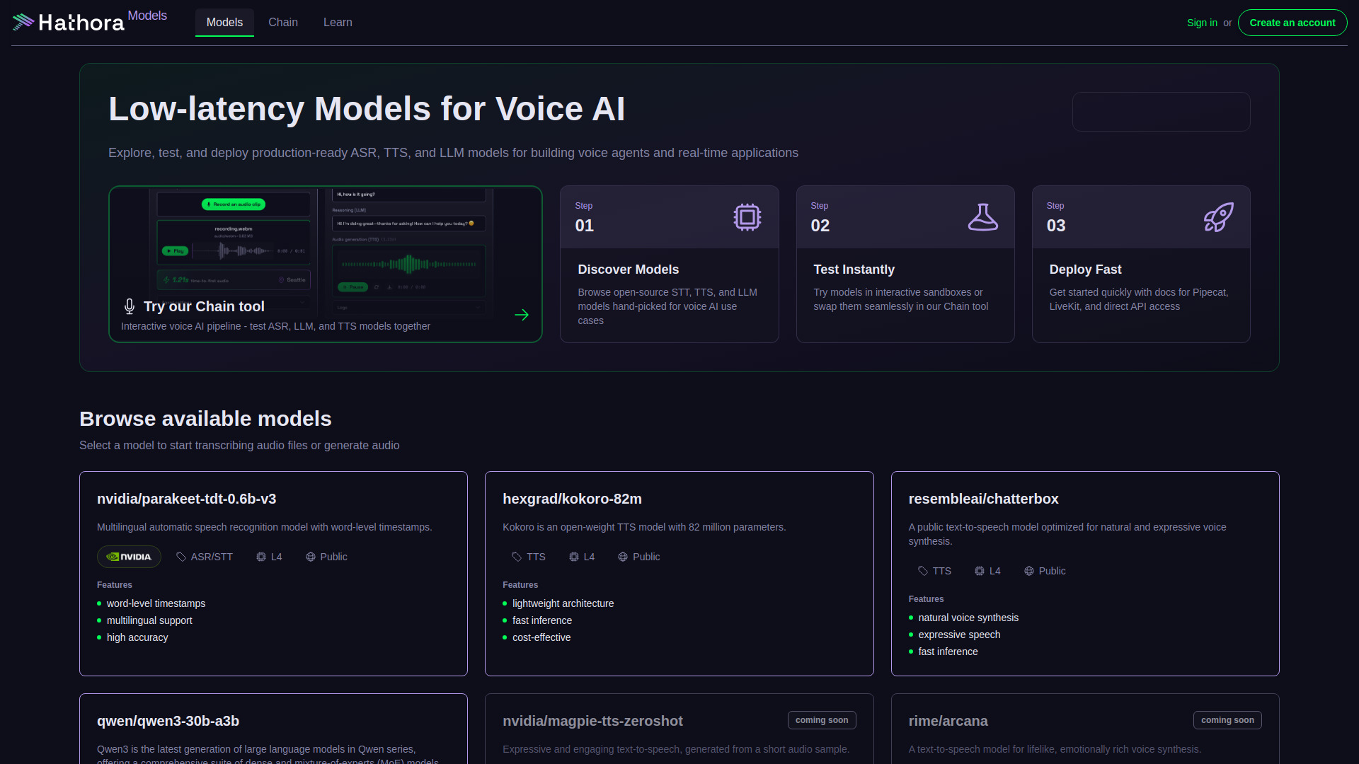 Hathora Models screenshot