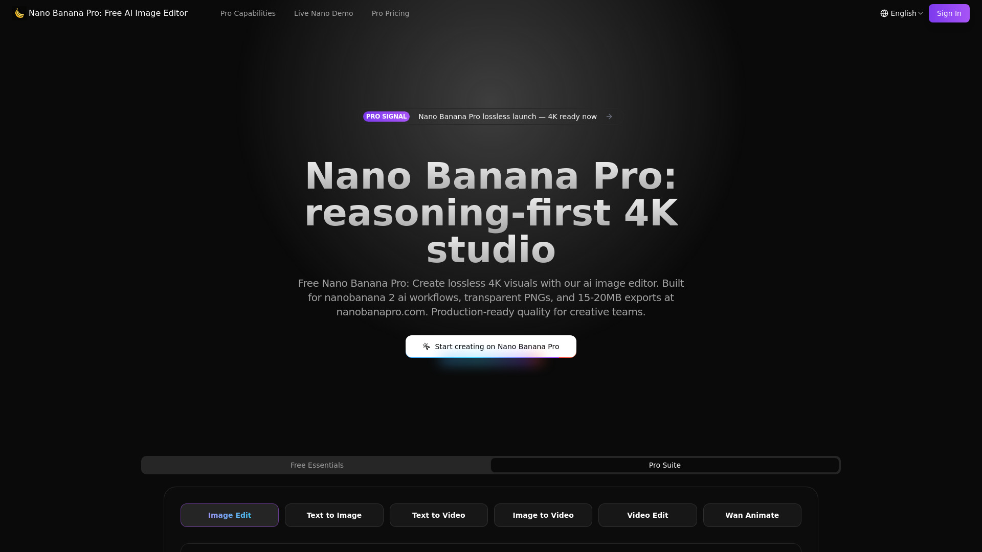 Nano Banana Pro: Free AI Image Editor - 4K Visuals in 10s screenshot
