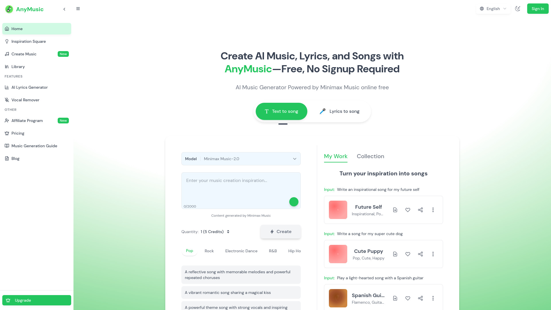 AnyMusic screenshot