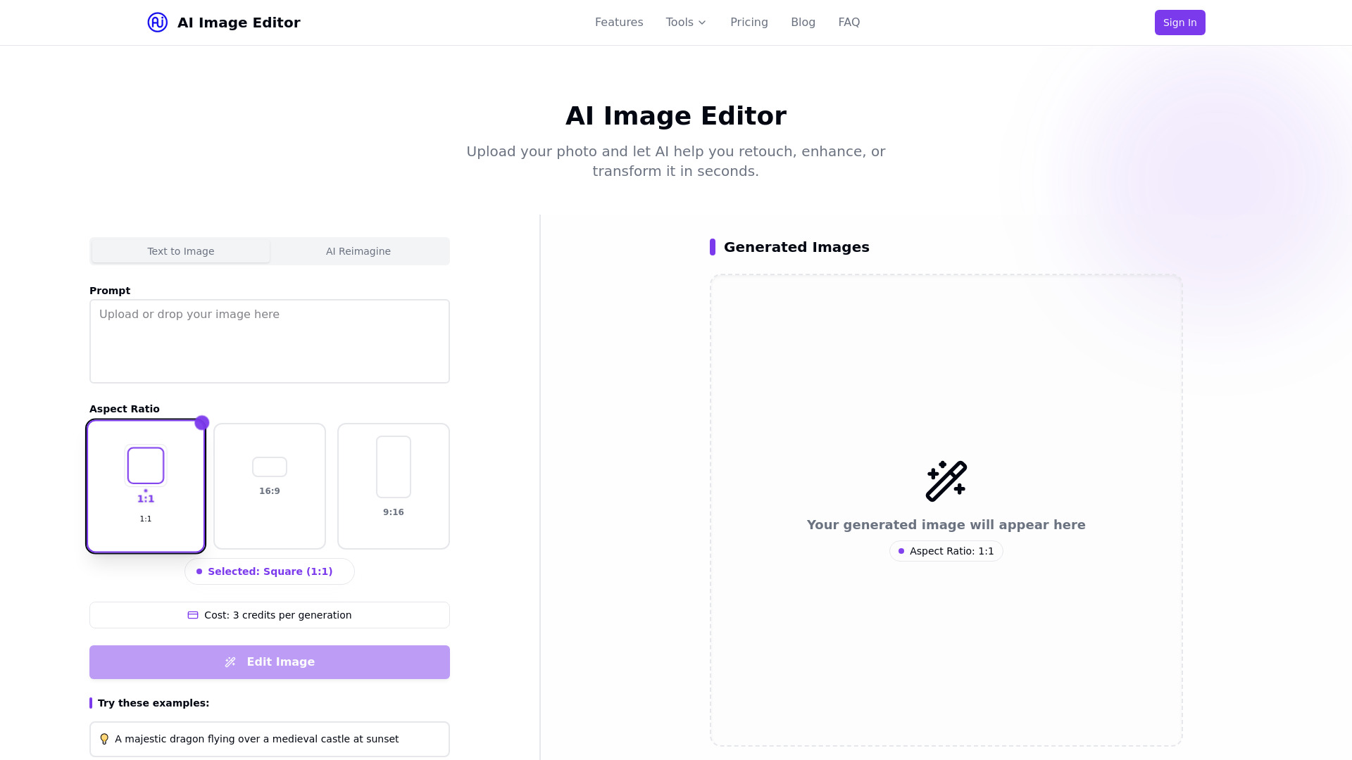 ai image editor screenshot
