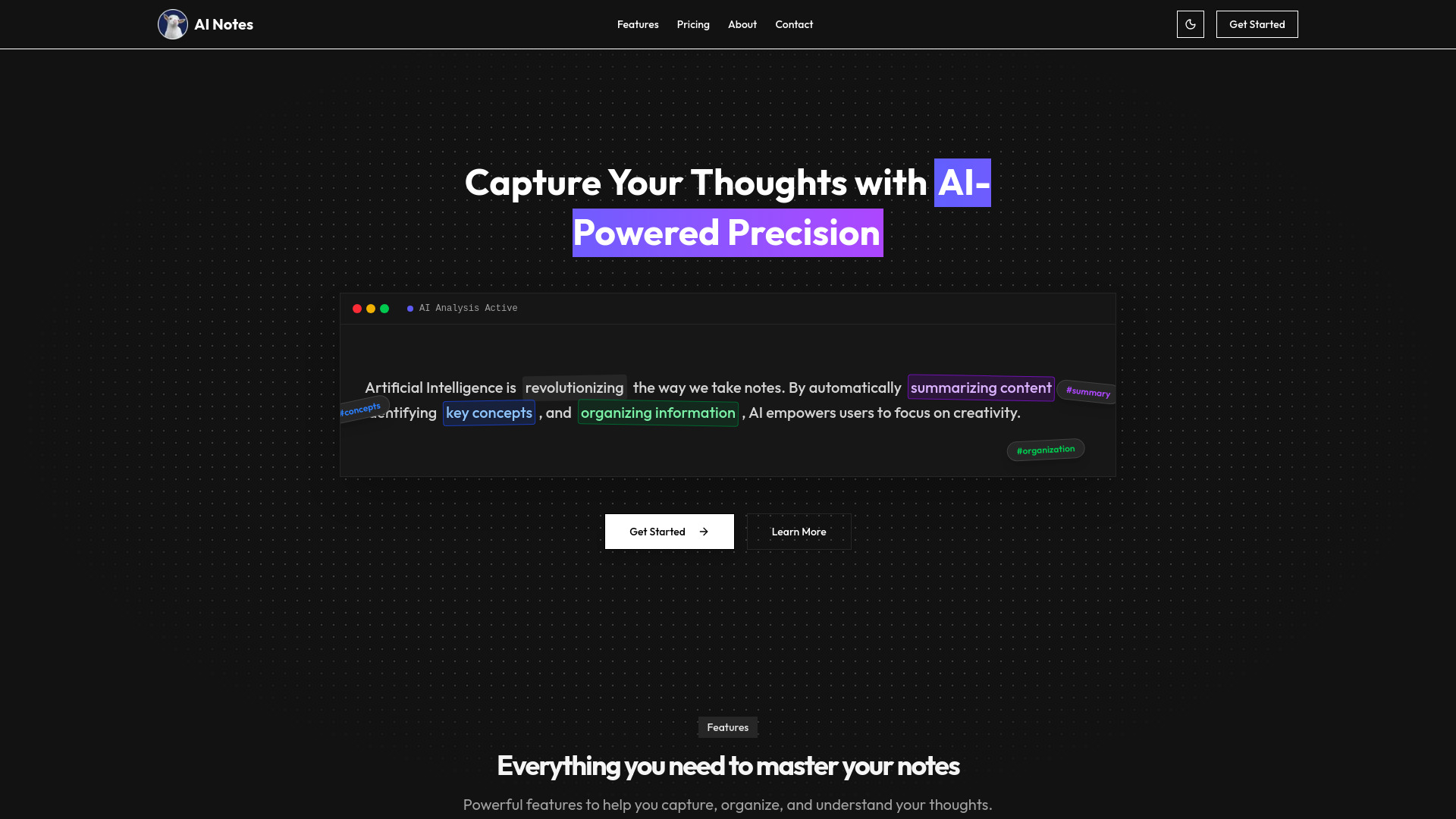 AI Notes screenshot
