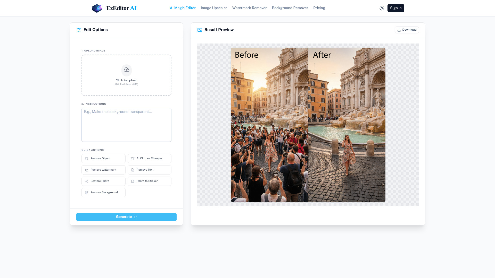 EzEditor AI - Free Photo Edit screenshot