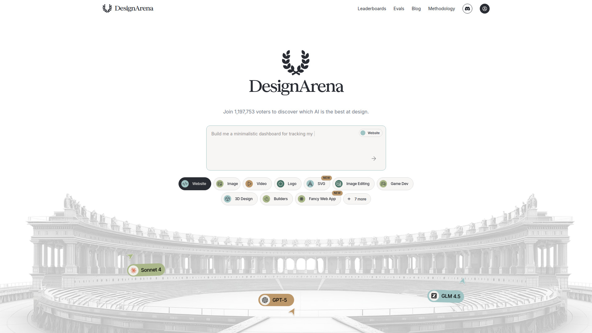 Design Arena screenshot