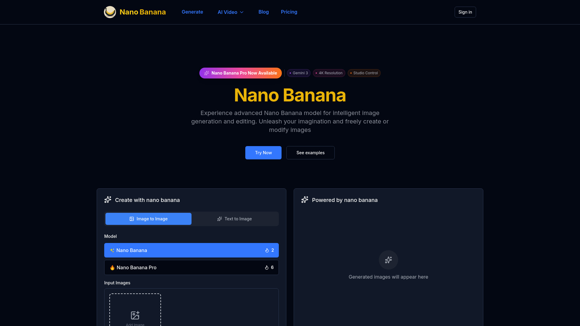 Nano Banana AI screenshot