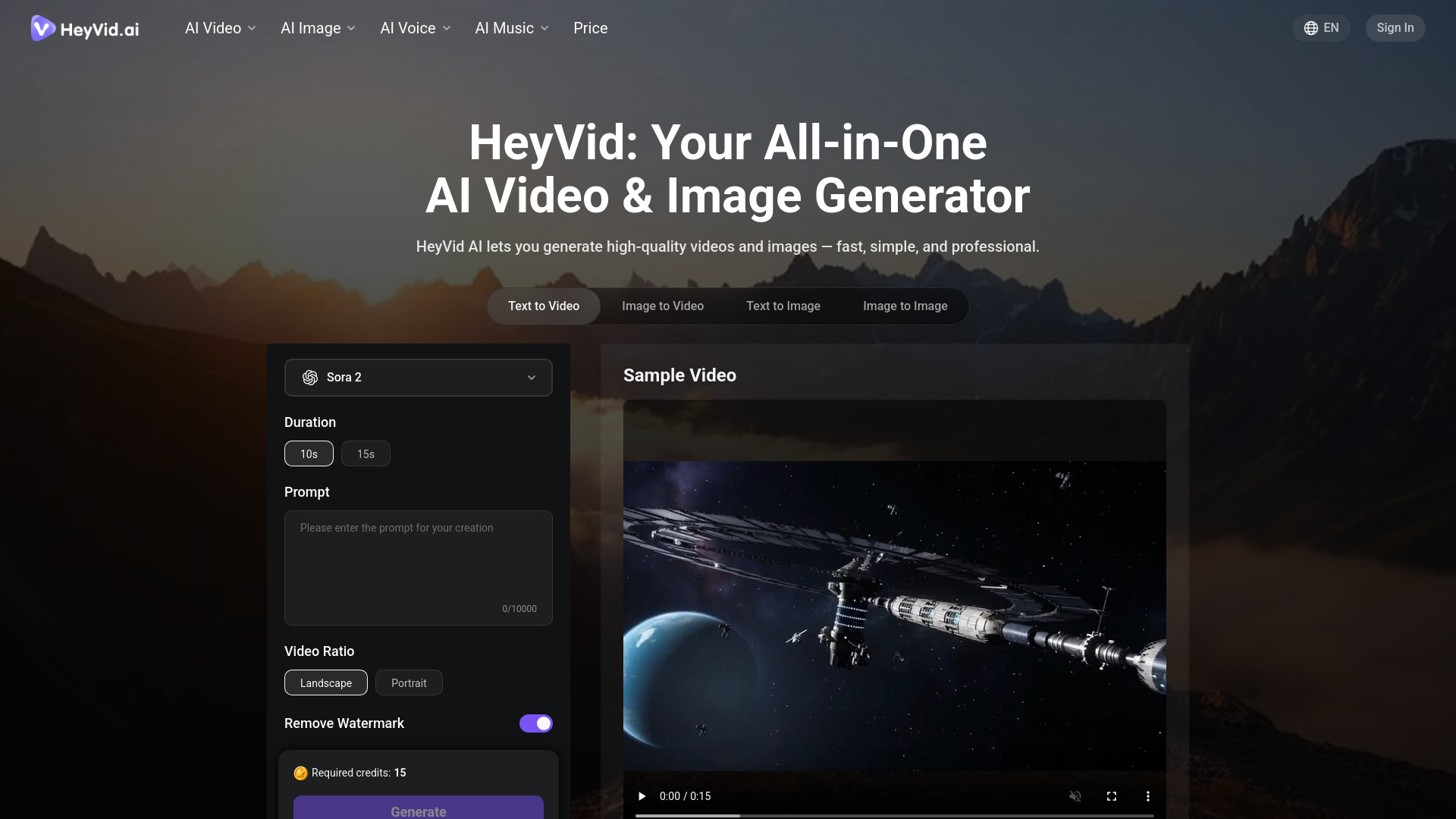HeyVid AI screenshot