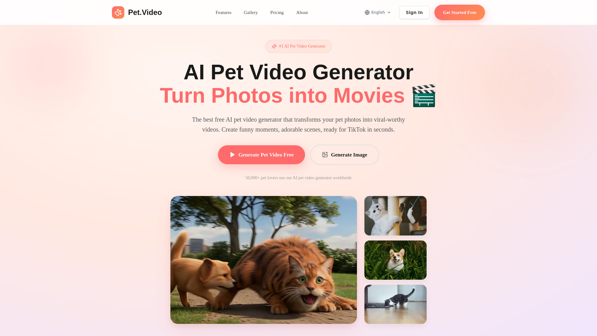 AI Pet Video Generator screenshot