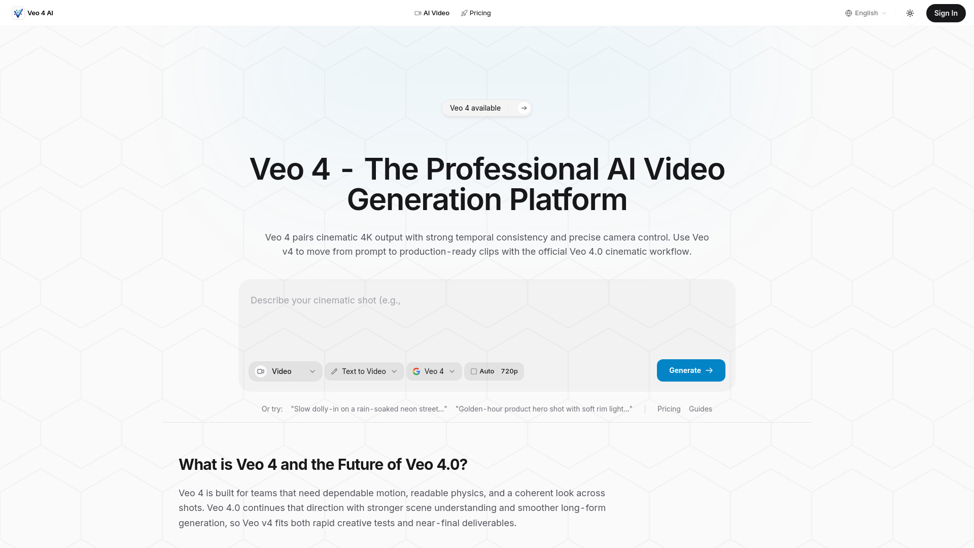 Veo 4 AI screenshot