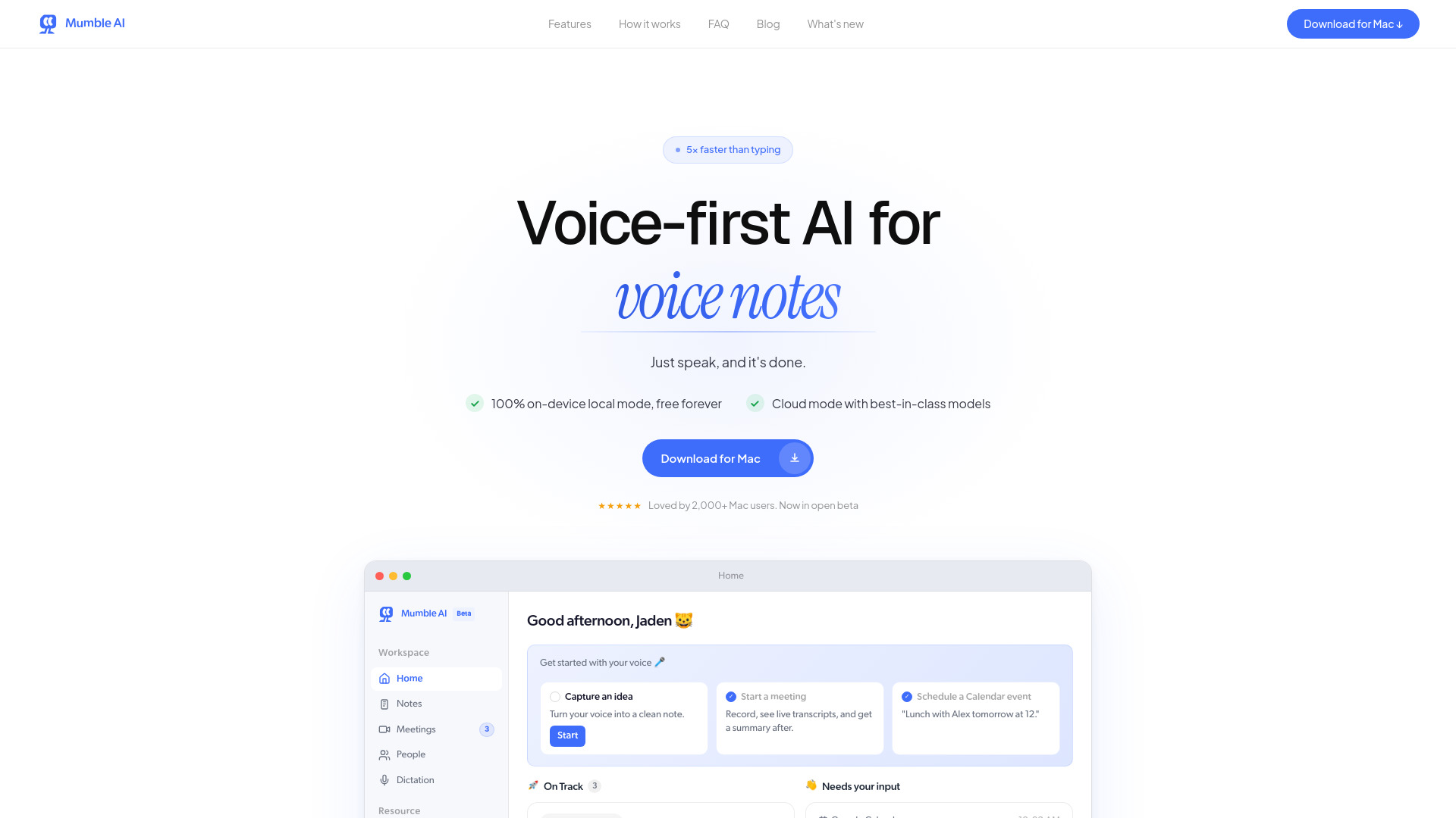 Mumble AI screenshot