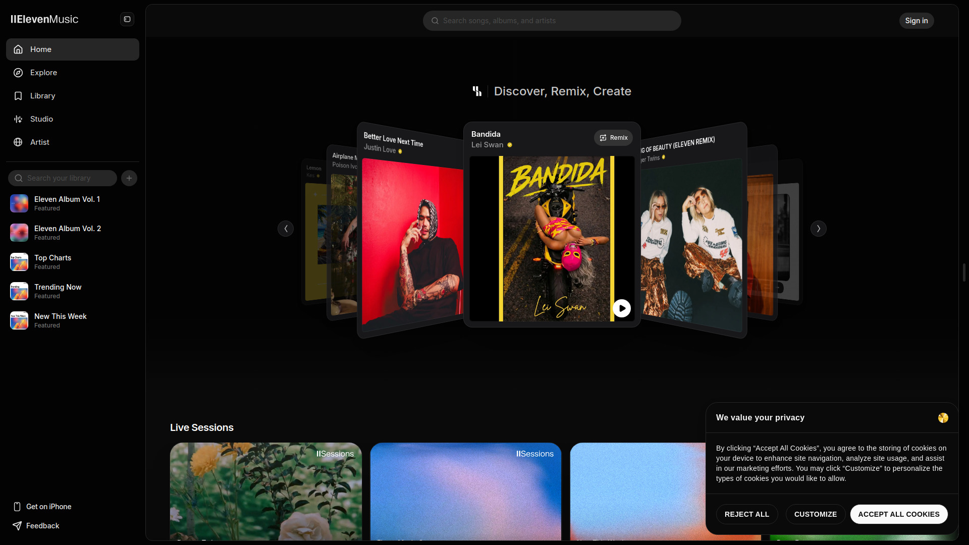 ElevenMusic screenshot