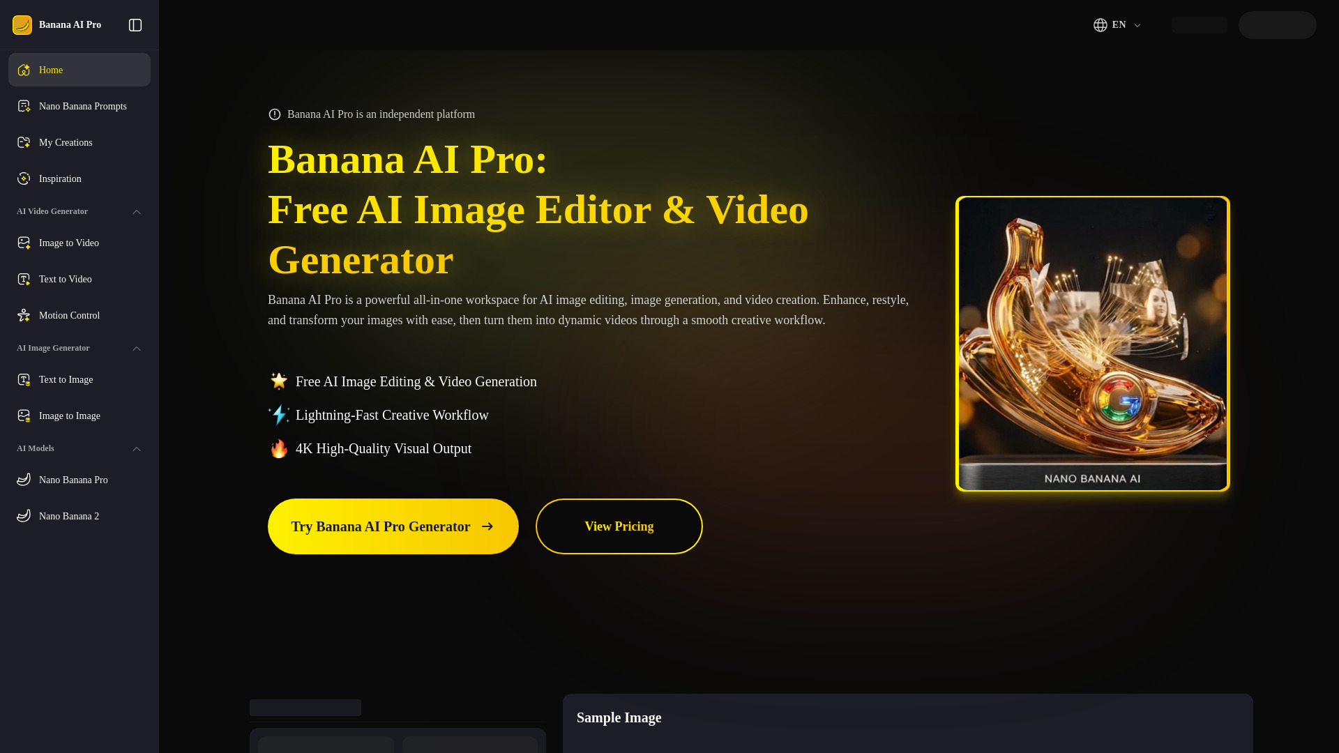 Nano Banana Pro AI Image Editor screenshot