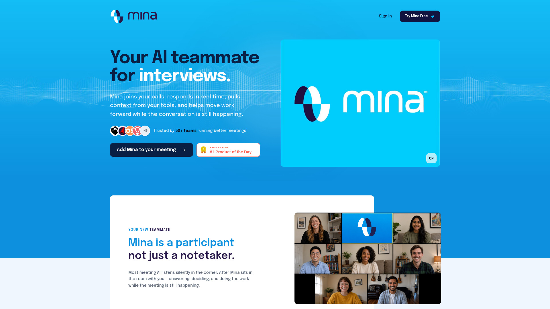 Mina AI screenshot