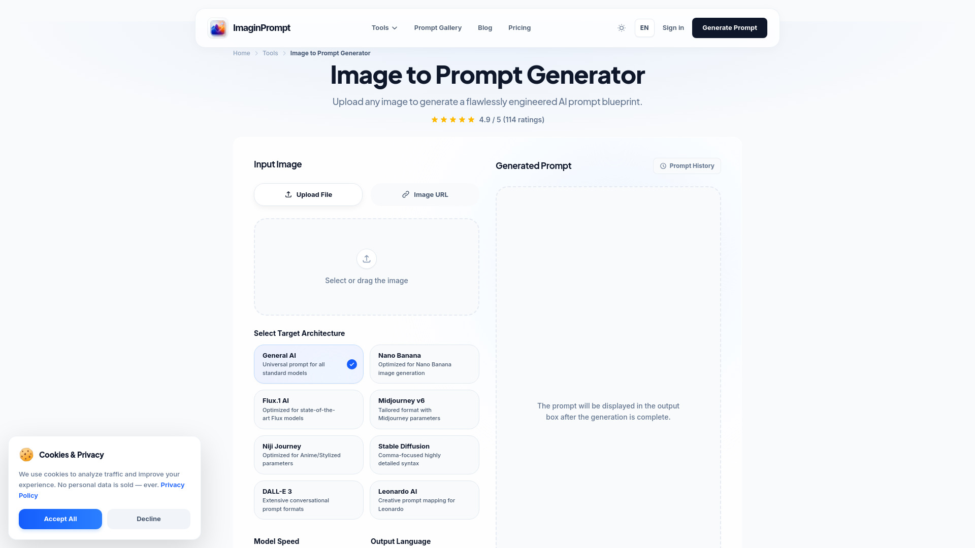 ImaginPrompt: Image to Prompt screenshot