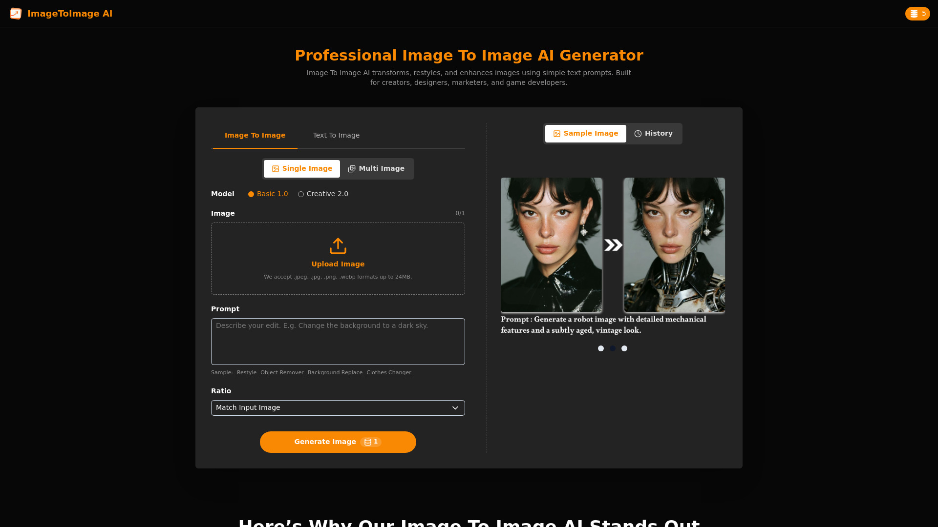 ImageToImage AI screenshot