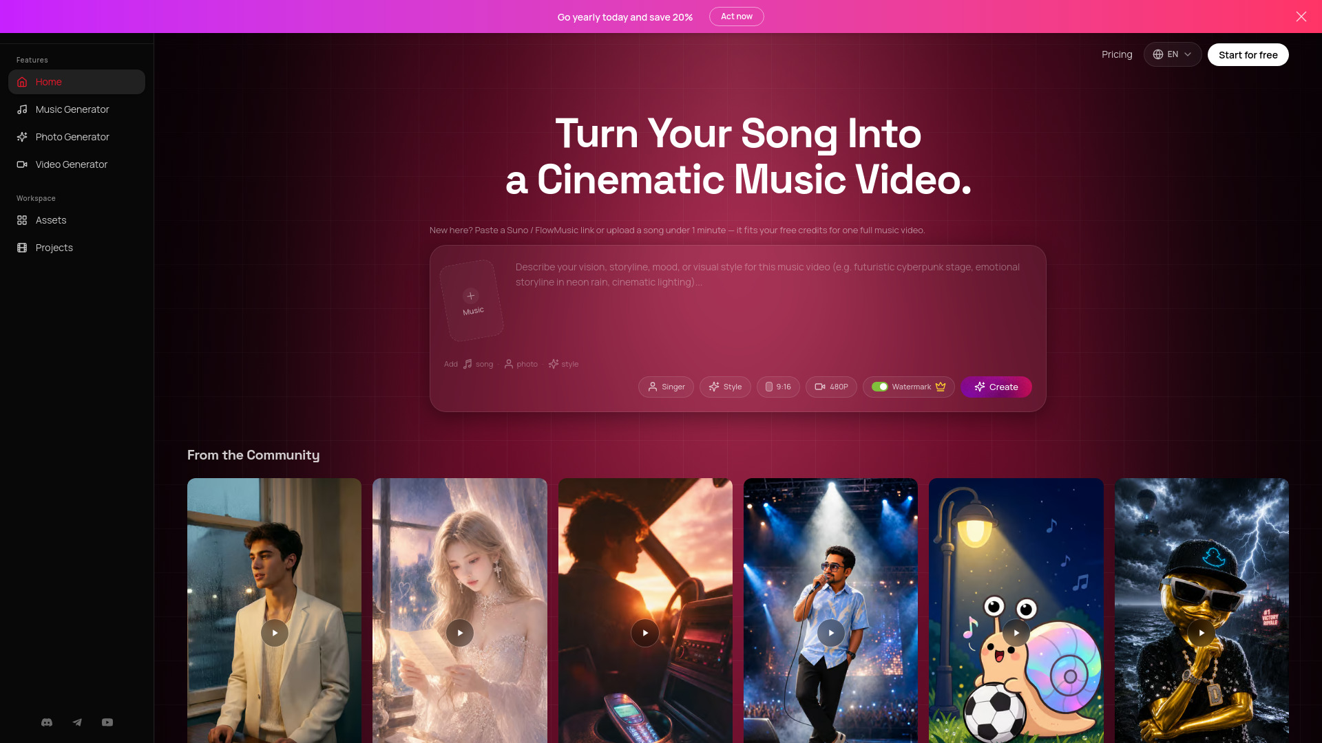 AI Music Video Generator screenshot