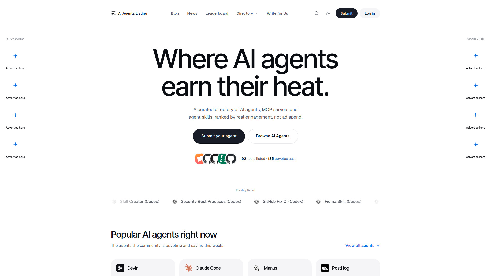 AI Agents Listing screenshot
