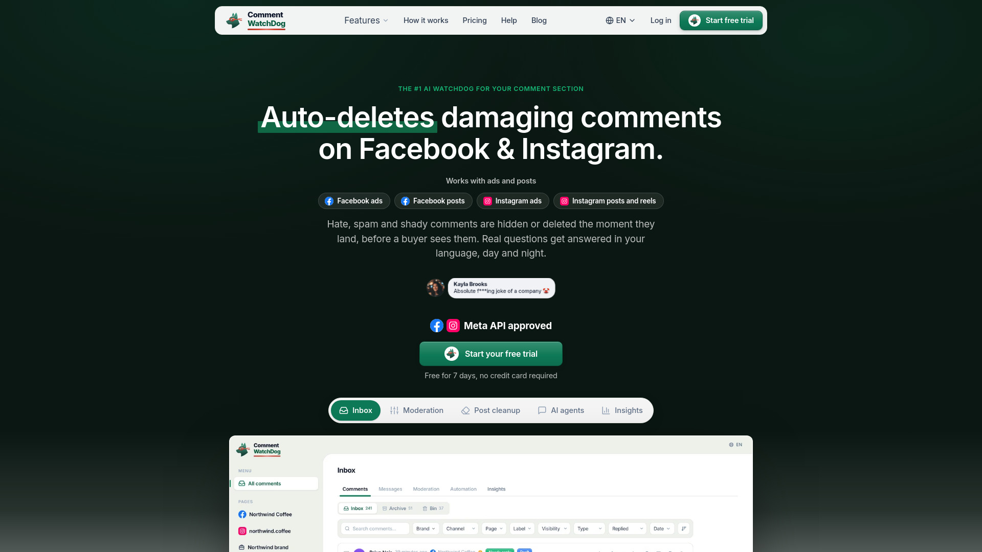 CommentWatchDog screenshot
