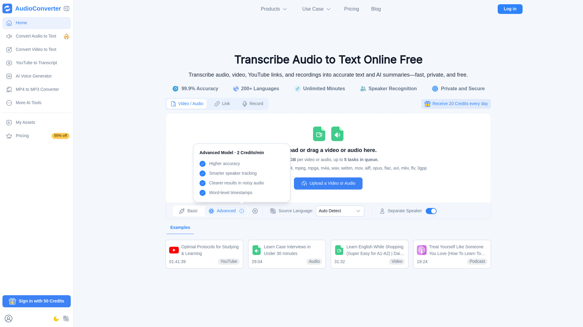 Transcribe Audio to Text screenshot