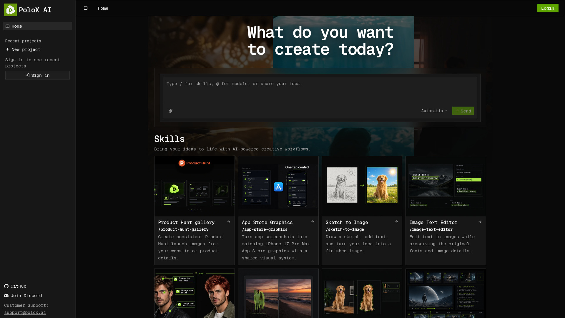 PoloX AI - Design and create in agent conversations and an infinite canvas. screenshot