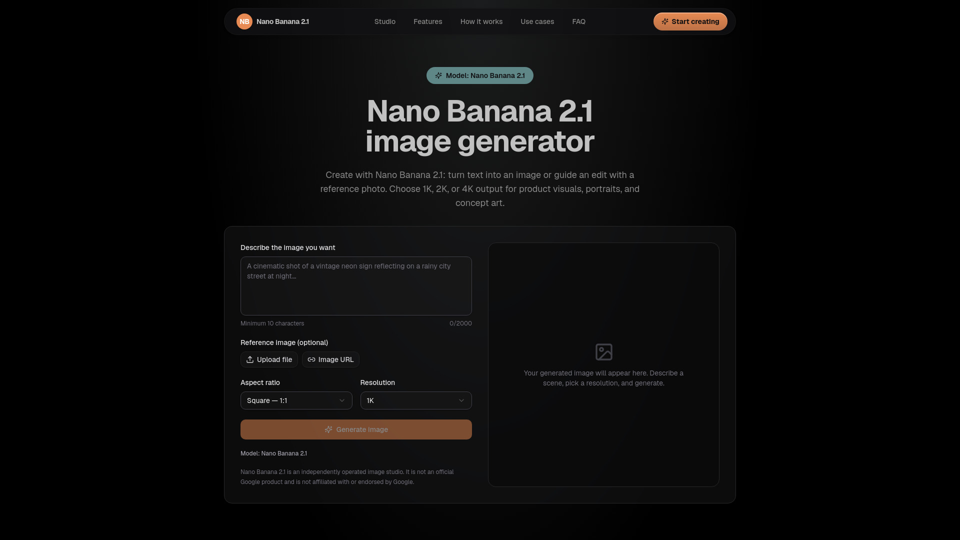 Nano Banana 2.1 screenshot
