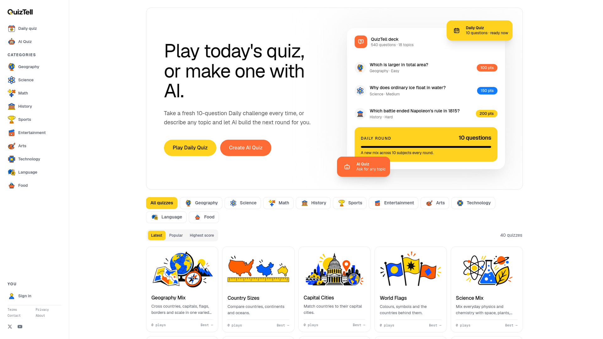 QuizTell screenshot
