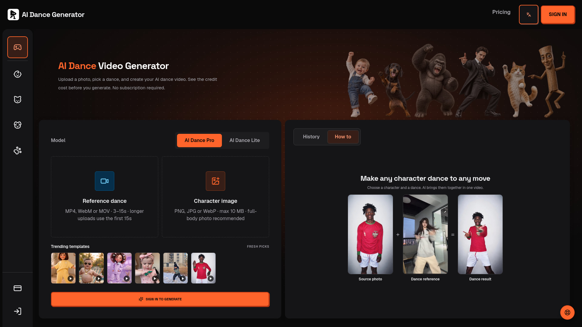 AI Dance Generator screenshot