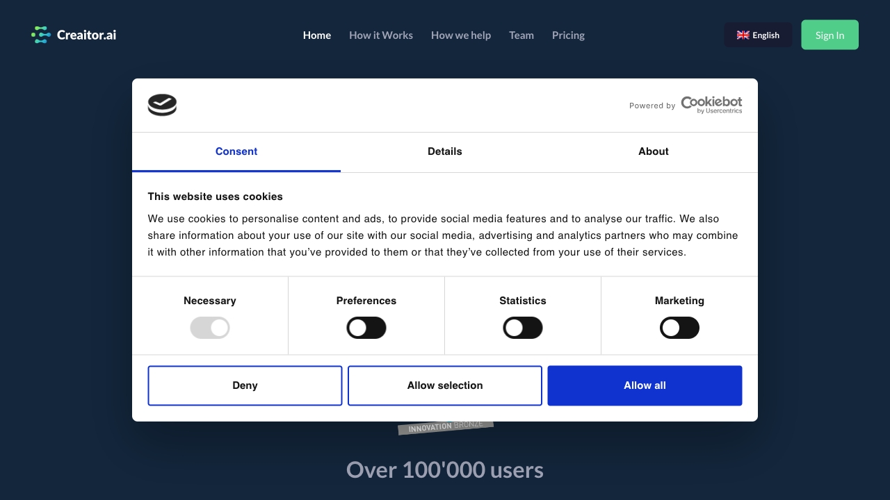 Creaitor screenshot