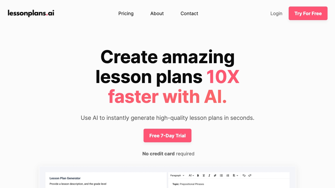 LessonPlans.ai screenshot