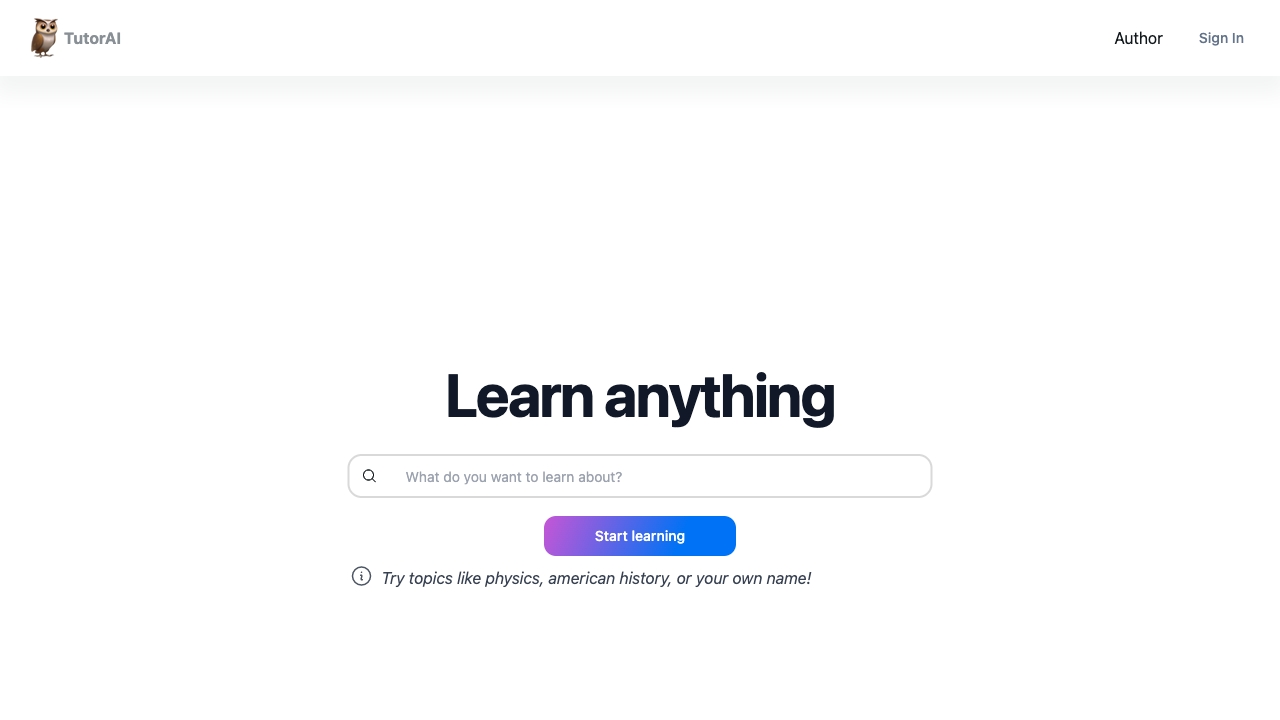 Tutor AI screenshot