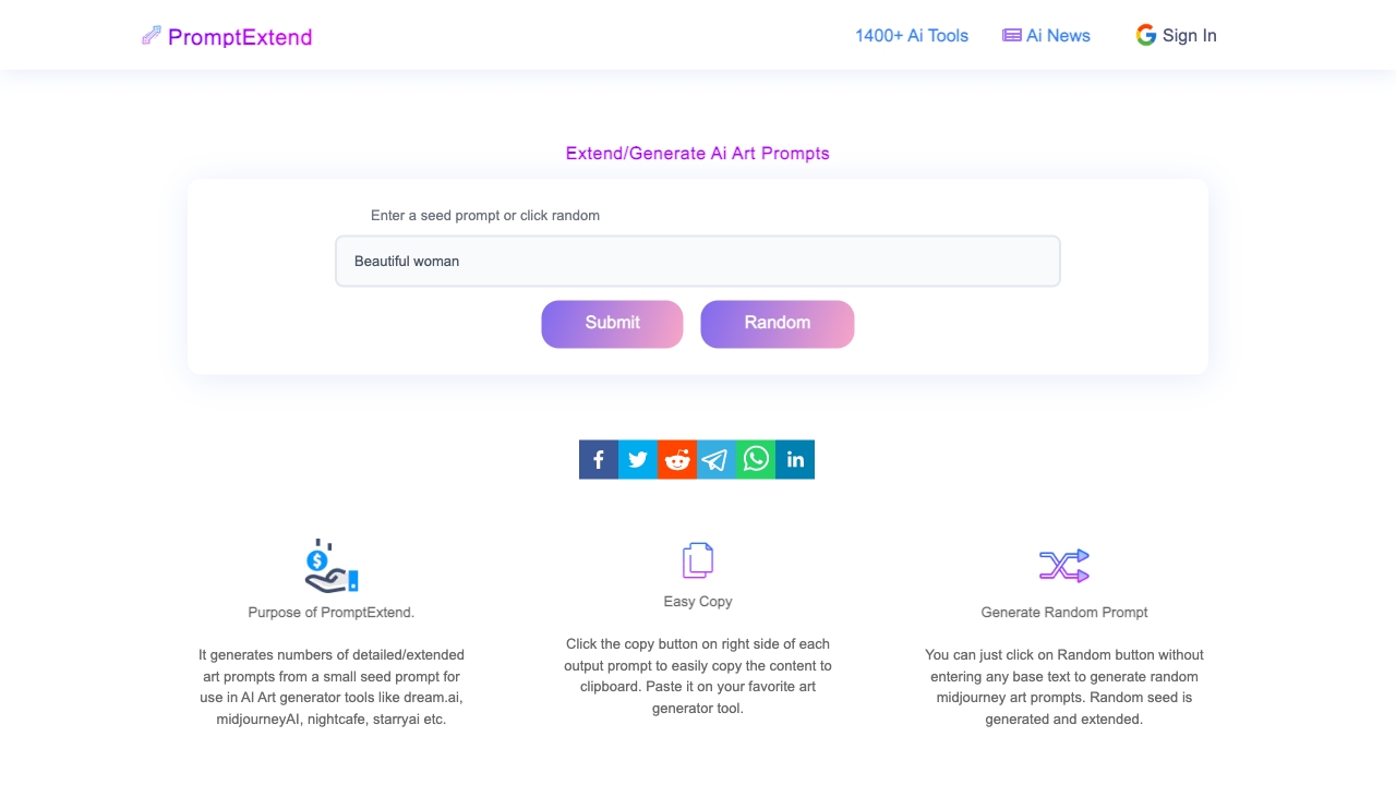 AI Prompt Library Tools screenshot