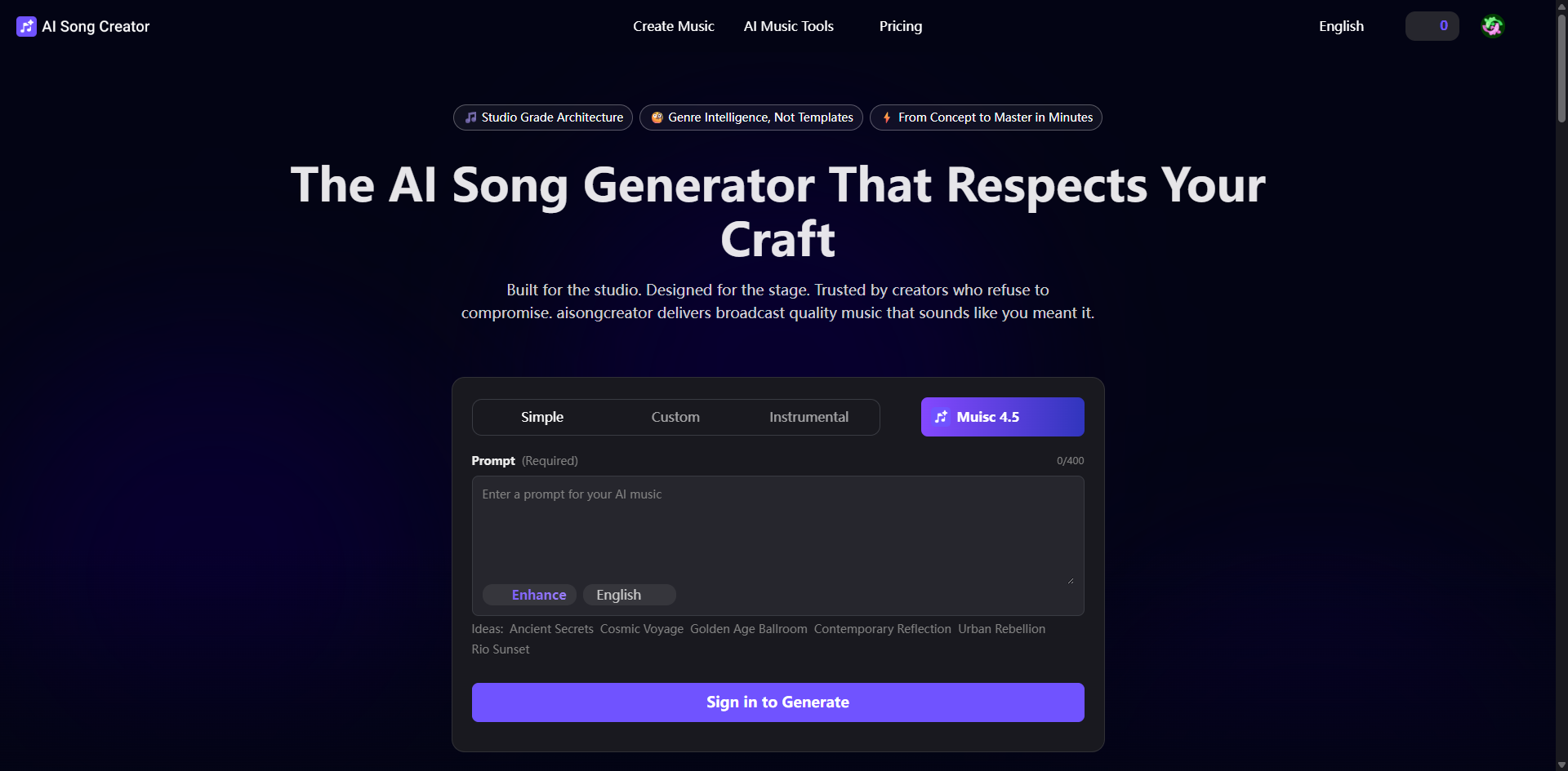 AI Song Creator screenshot