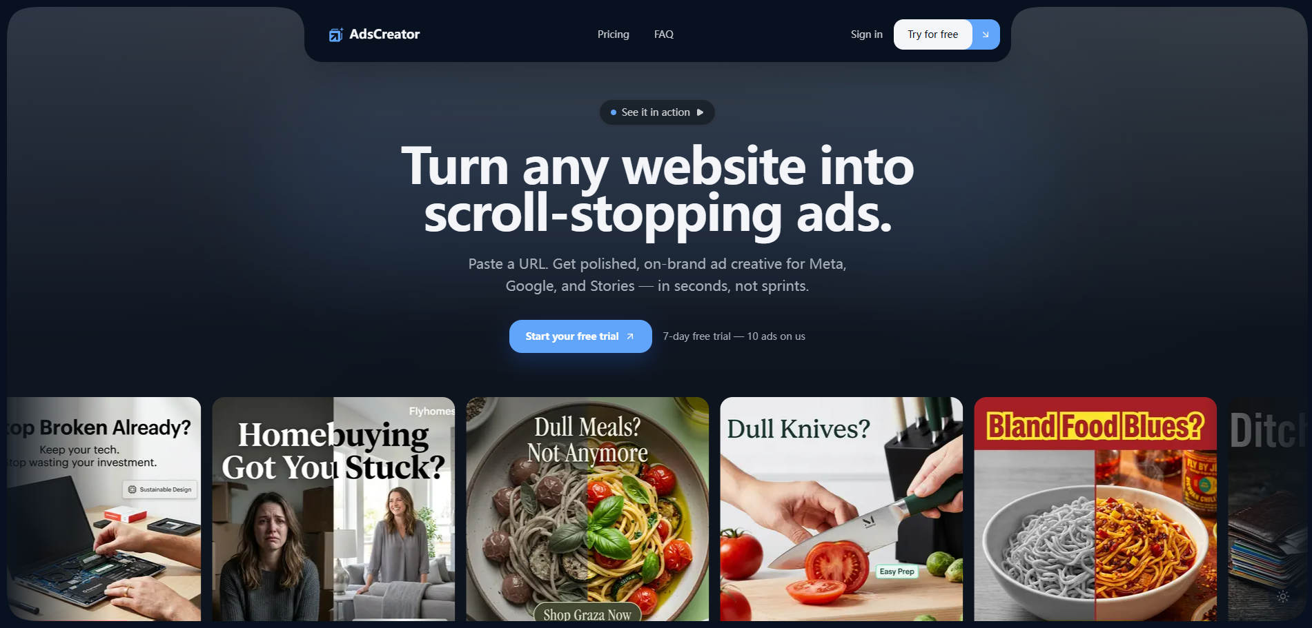 AdsCreator.com screenshot