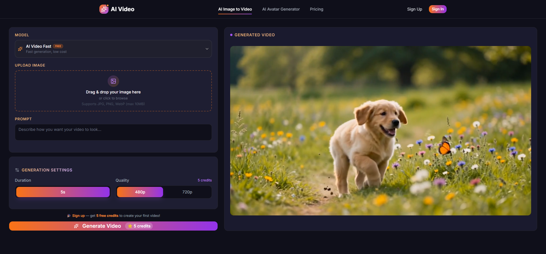 AI Image to Video screenshot